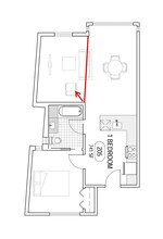 2 Bed 1 Bath 205 floor plan